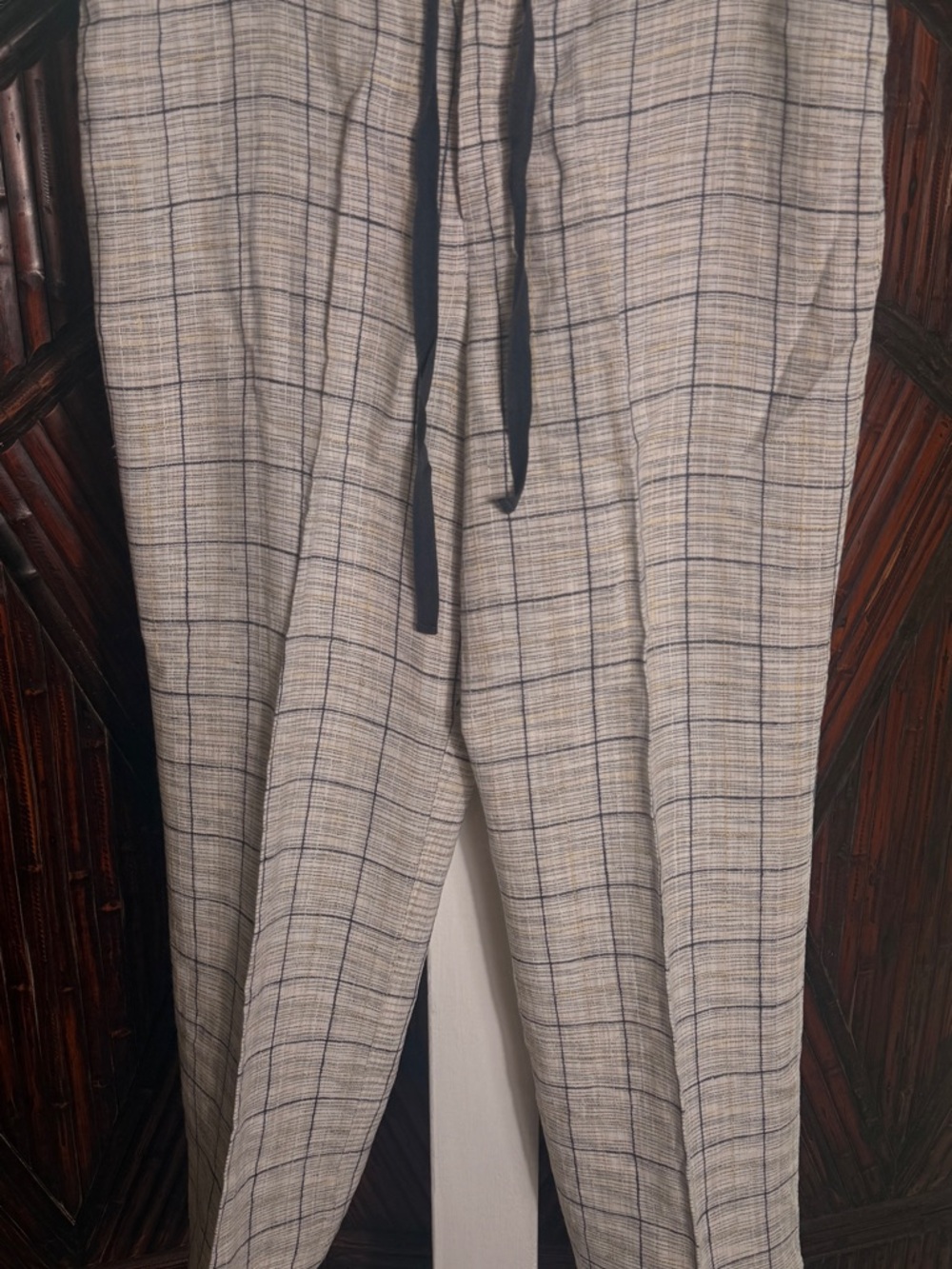 Tommy Bahama Women’s Beige Plaid Drawstring Pants